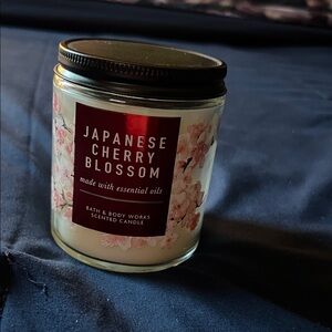 Bath & Body Works Japanese Cherry Blossom Candle - White and Red
